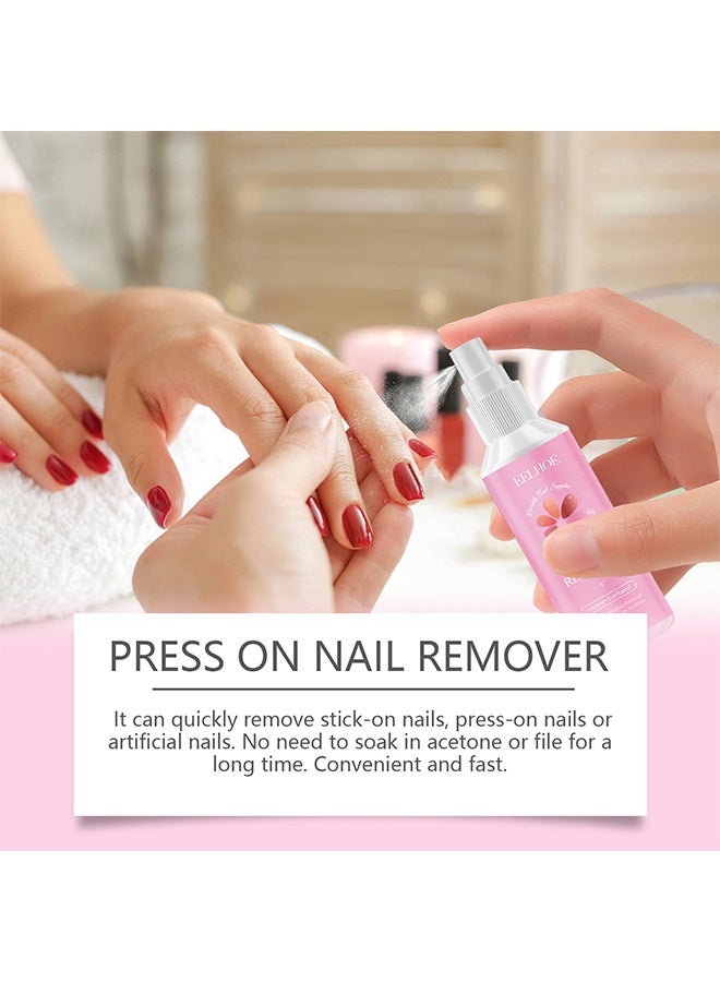 EELHOE Press On Nail Remover, Gentle Nail Glue Remover, Acetone-Free & Odorless, Easy Quick Solid Glue Removal for False Nails, Not for UV Gel Glue or Gel Nail Polish 60ml - Image 2